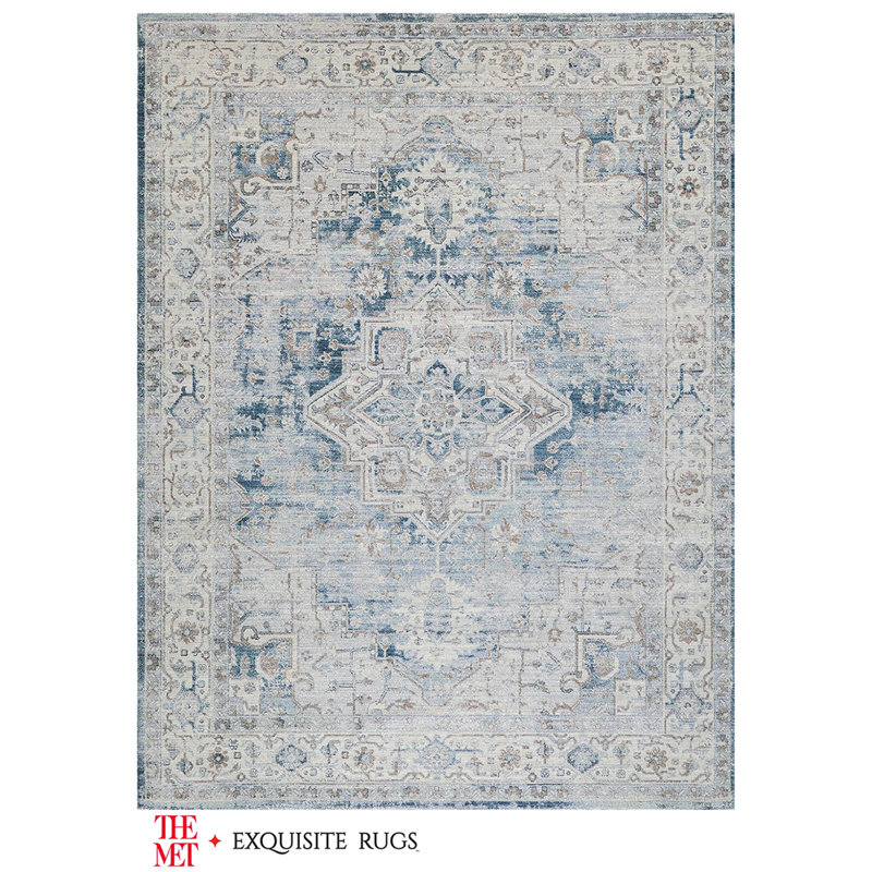 Exquisite Rugs The Met x Exquisite Rugs Blue/Beige Area Rug Perigold